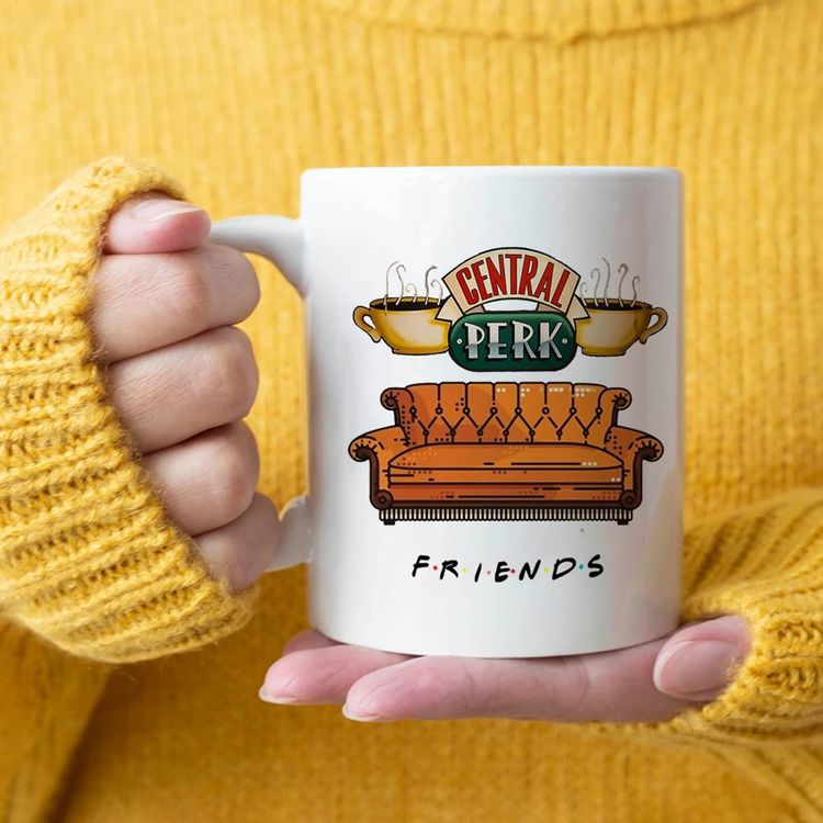 Mug Friends Central Perk - Céramique Bleu Et Blanc - Warner Bros - Occasion Bon État